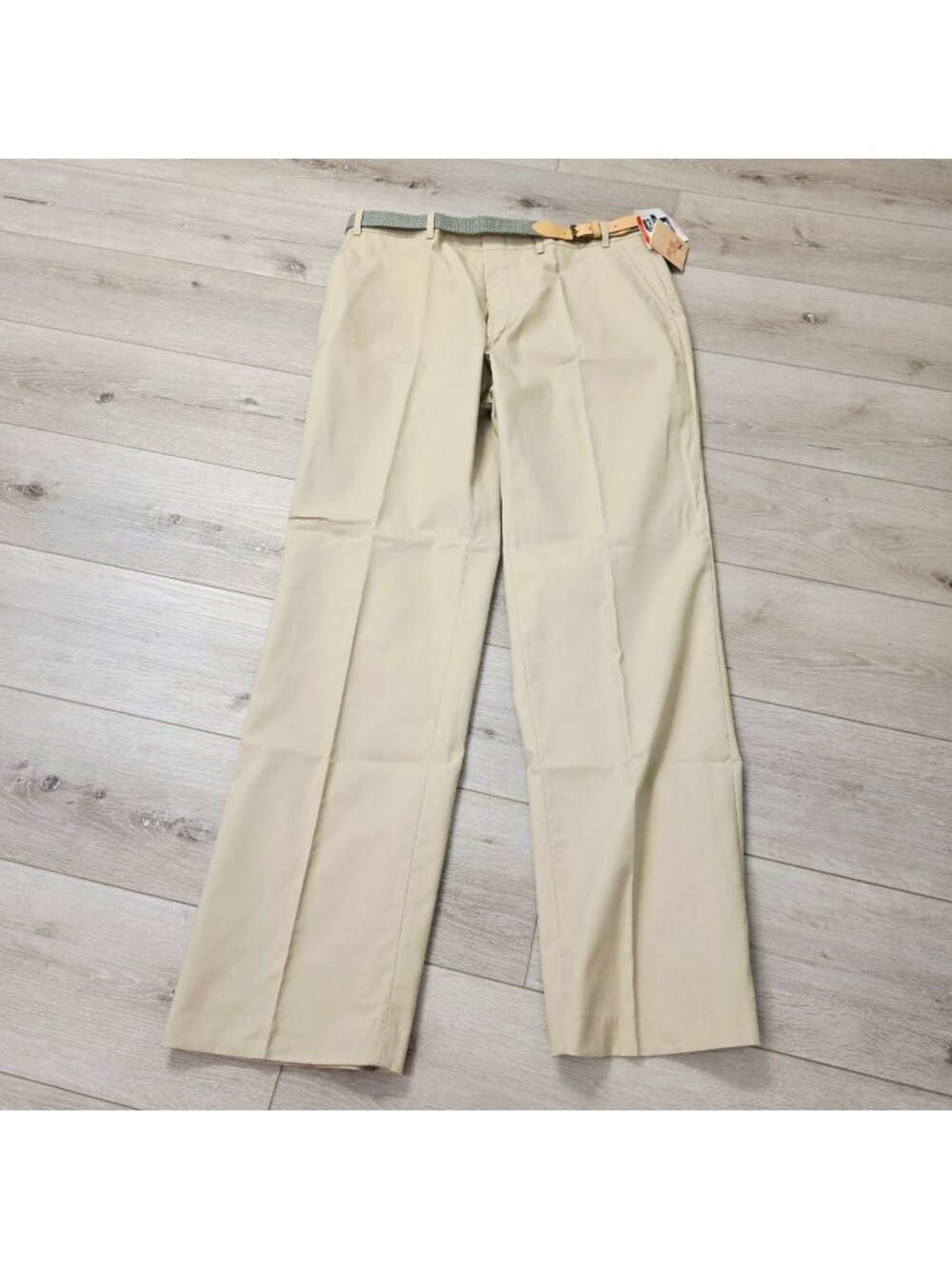 Men's Khaki Beige Straight Leg Chino Sz 38/34 Preppy Old Money Quiet Luxury
